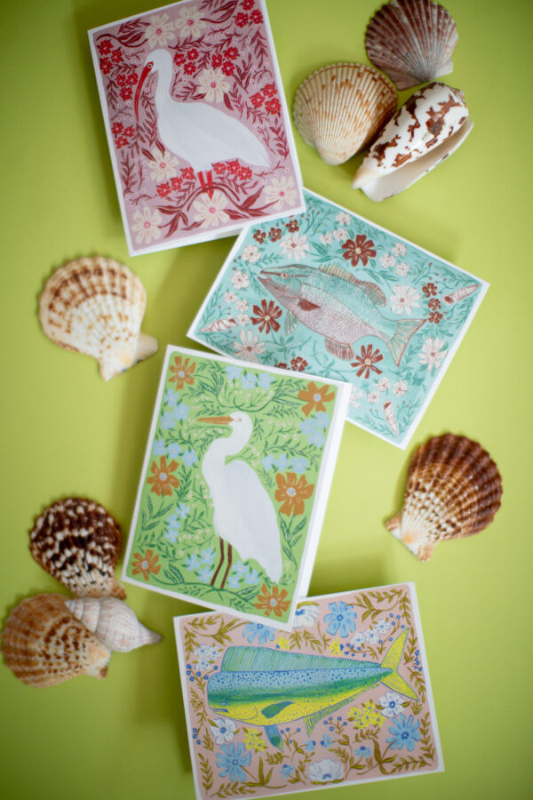 Coastal Botanical Card Set- Set of 8